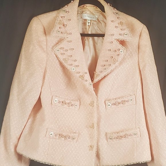 Escada Jackets & Blazers - AUTHENTIC VINTAGE  ESCADA PINK TWEED JACKET